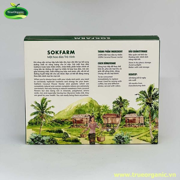 Gói mật hoa dừa cô đặc Sokfarm 15g x 12 gói