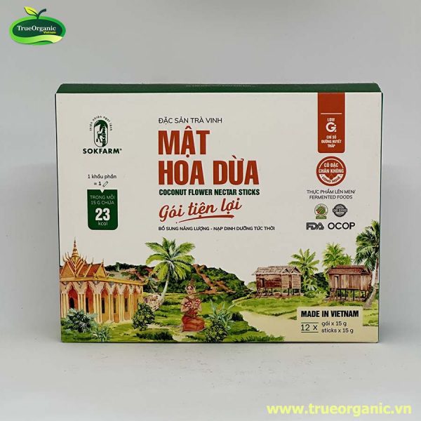 Gói mật hoa dừa cô đặc Sokfarm 15g x 12 gói