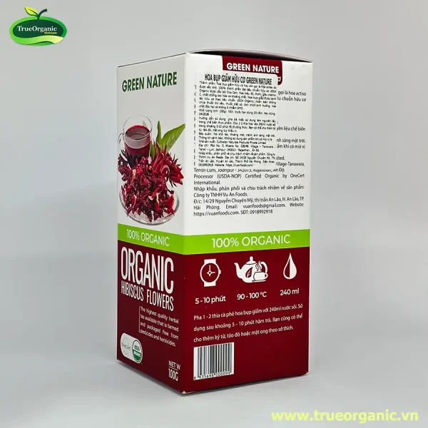 Hoa bụp giấm hữu cơ Green Nature 100g