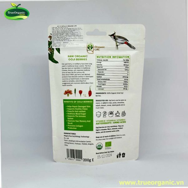 Kỳ tử hữu cơ Organic life 200g