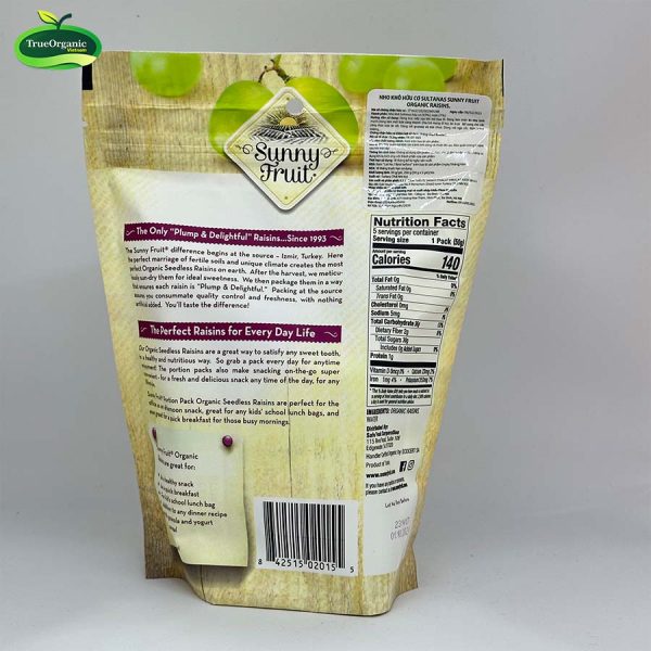 Nho khô hữu cơ sultana Sunny Fruit 250g