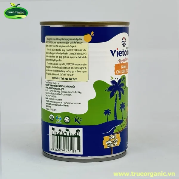 Nước cốt dừa tươi Organic Vietcoco 400ml