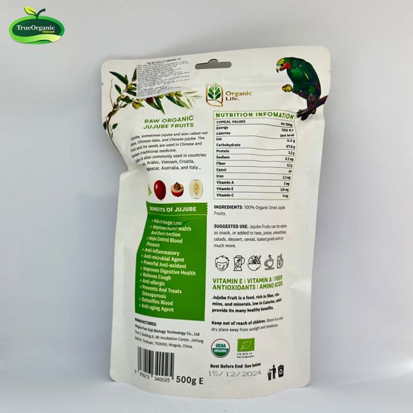 Táo tàu hữu cơ organic Life 500g