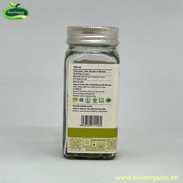 Tiêu sọ hữu cơ nguyên hạt Vinasamex 50g