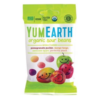 KẸO NGẬM HỮU CƠ HÌNH HẠT ĐẬU VỊ TRÁI CÂY YUMEARTH 50G (GÓI)