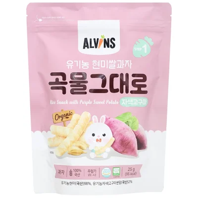 BÁNH GẠO LỨT HỮU CƠ ALVINS VỊ KHOAI LANG TÍM GÓI 25G