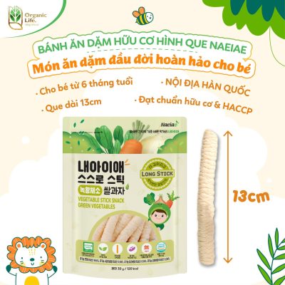 BÁNH GẠO LỨT HÌNH QUE HỮU CƠ NAEIAE VỊ RAU CỦ